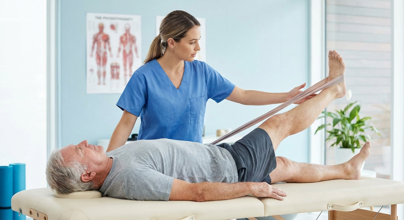 Physiotherapist demonstrating Pilates-based coccyx pain treatment techniques alongside other modalities