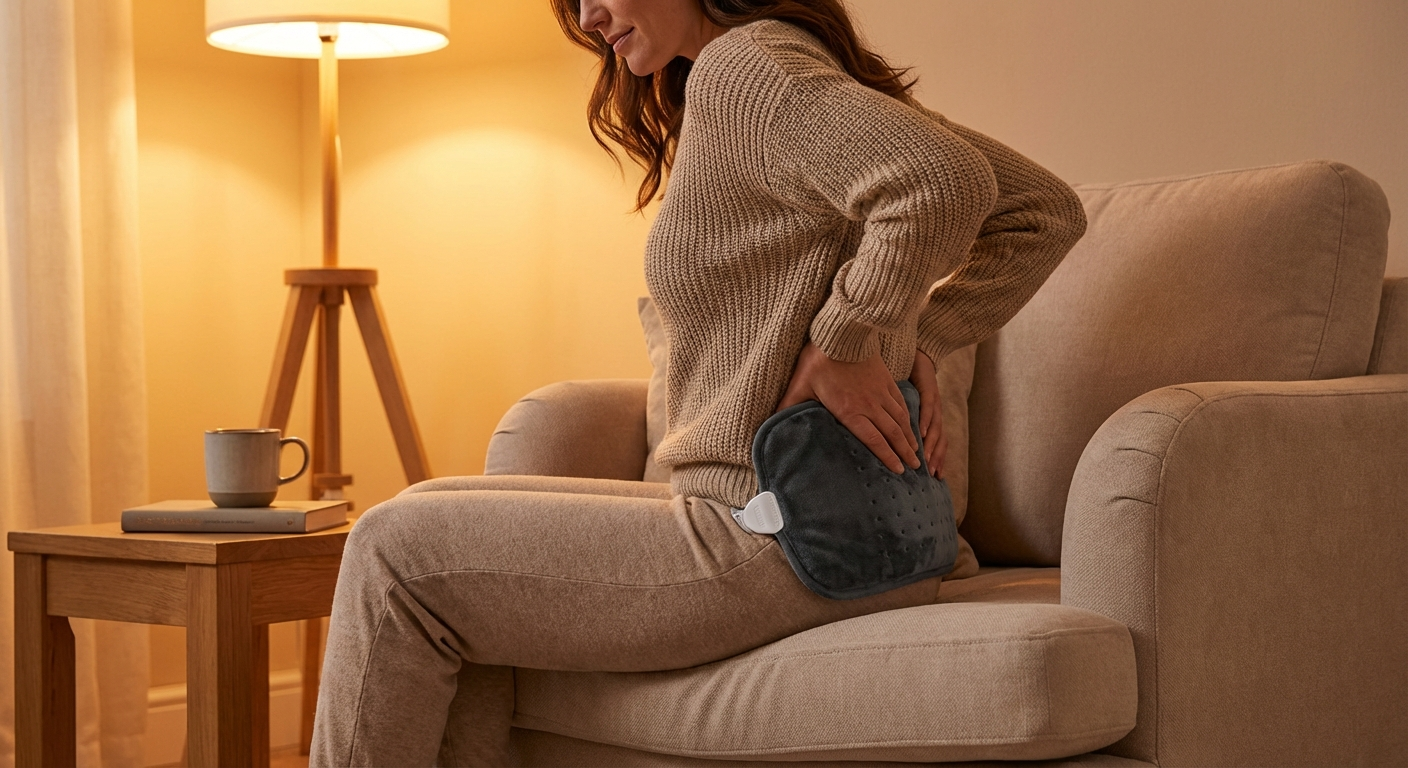 Heat therapy application for chronic coccyx pain management