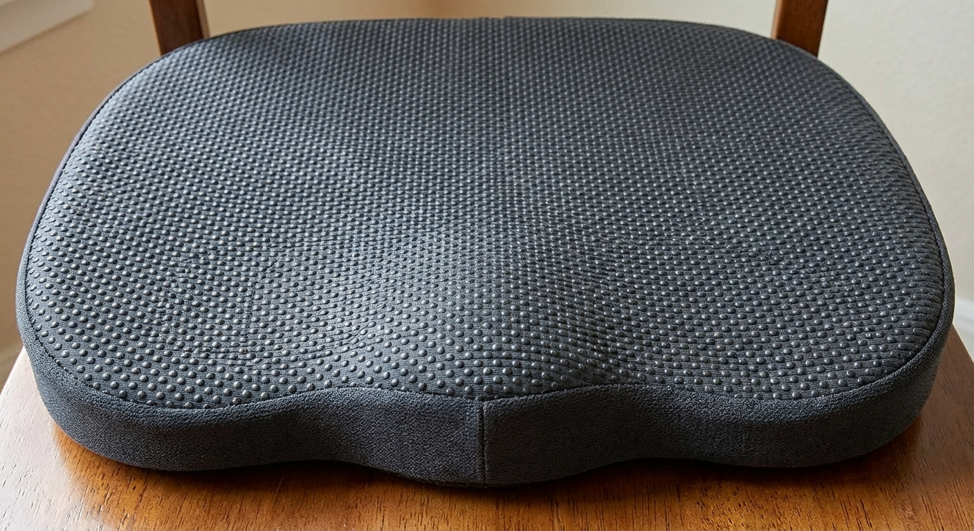 Non-slip rubber base on coccyx seat cushion for gaming chair grip